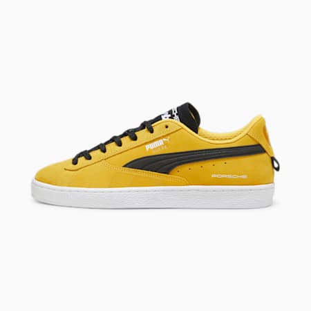 รองเท้าผ้าใบยูนิเซ็กซ์ Porsche Legacy Suede T, Sport Yellow-PUMA Black, small-THA