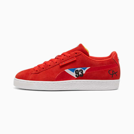 BMW M Motorsport Suede Calder Sneakers, Pop Red-Sport Yellow-Cool Cobalt, small-THA