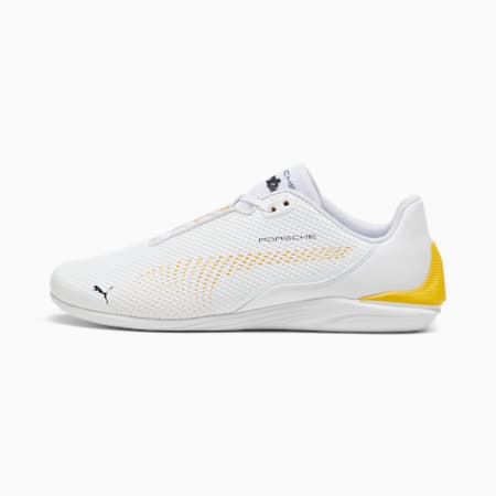 Porsche Legacy Drift Cat Decima Unisex Driving Shoes, PUMA White-Sport Yellow, small-AUS