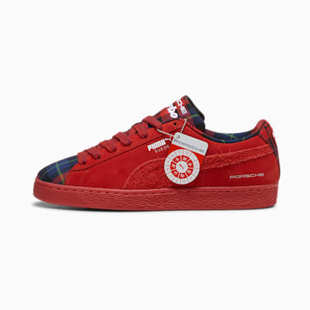 PUMA x PORSCHE LEGACY Suede Classic Tartan Sneakers Unisex, Redmazing-Redmazing, small-SEA