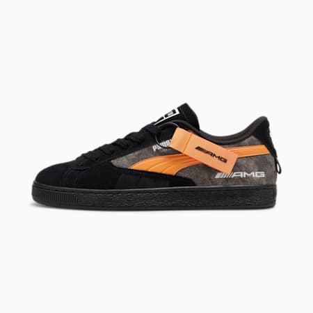 Mercedes-AMG Motorsport Suede T unisex sneakers, PUMA Black-Bright Melon, small