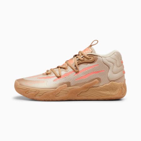 PUMA x MELO MB.03 CNY Unisex Basketball Shoes, PUMA Gold-Fluro Peach Pes, small-AUS