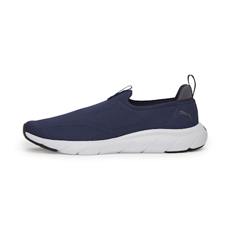 SOFTRIDE Flex Knit Slip-On Running Shoes, Club Navy-PUMA White, small-PHL