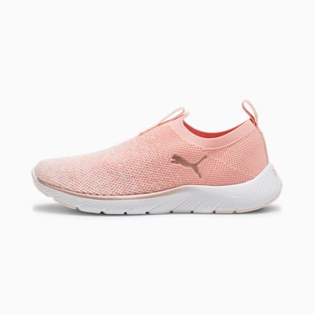 Zapatillas de running Softride Remi de punto sin cordones para mujer, Peach Smoothie-Frosty Pink-PUMA White, small