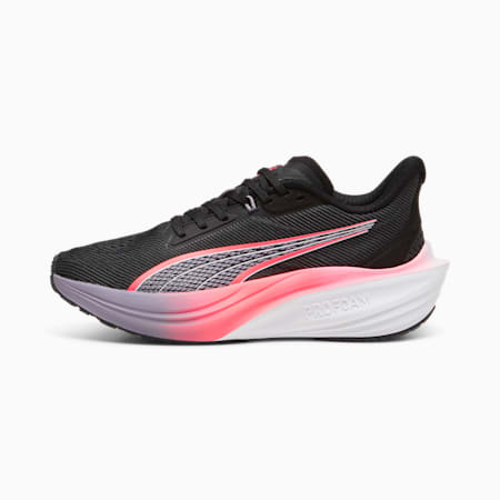 Darter Pro Unisex Running Shoes, PUMA Black-Sunset Glow-Pale Plum, small-AUS