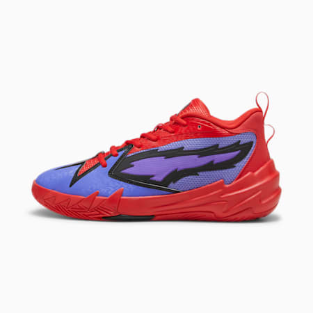 Scoot Zeros PRED Unisex Basketball Shoes, Dark Amethyst-For All Time Red, small-AUS