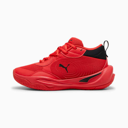 Playmaker Pro Basketball Shoes - Youth 8-16 years, For All Time Red-PUMA Black, small-AUS