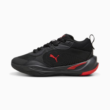 Playmaker Pro Basketball Shoes - Kids 4-8 years, PUMA Black-For All Time Red, small-AUS