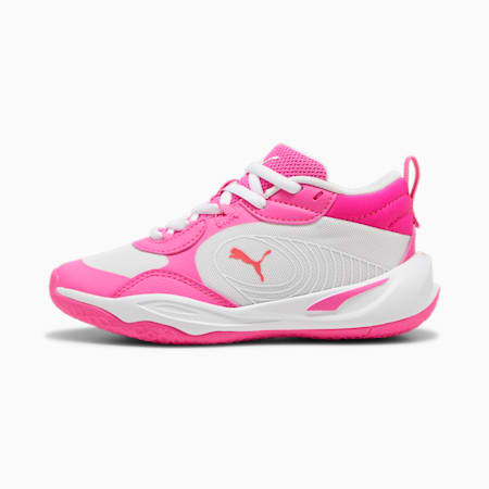 Playmaker Pro Basketball Shoes - Kids 4-8 years, Fluro Pink Pes-PUMA White, small-AUS