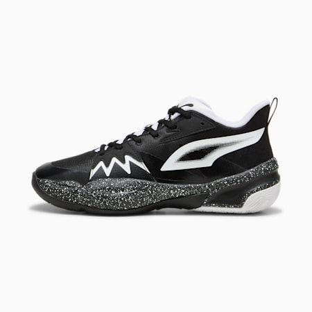 Genetics Speckle Basketball Shoes Unisex, PUMA Black-PUMA White, small-PHL