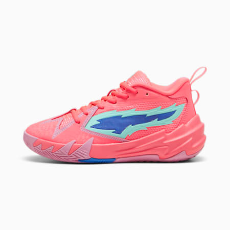 Scoot Zeros Youth Basketball Shoes, Sunset Glow-Electric Peppermint, small