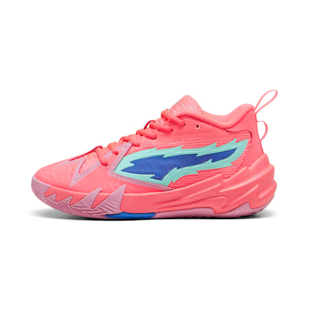 Scoot Zeros Youth Basketball Shoes, Sunset Glow-Electric Peppermint, small