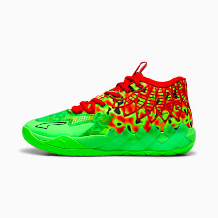 MB.01 Thermal basketbalschoenen, Fluro Green Pes-PUMA Red, small