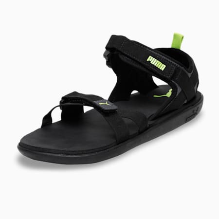 Pebble II Men's Sandals, Asphalt-Limepunch-Puma Black, small-IND