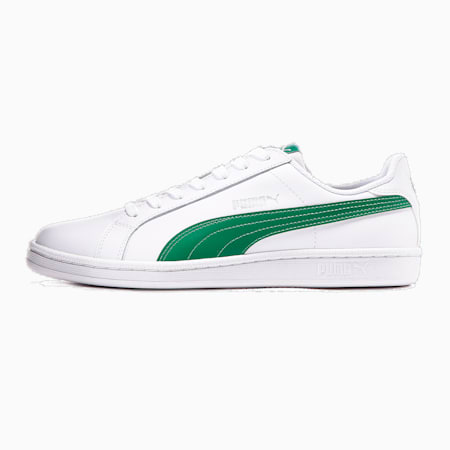 Sepatu Smash Leather Trainers, Puma White-Verdant Green, small-IDN