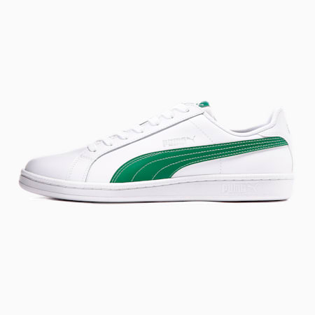 Smash Leather Trainers, Puma White-Verdant Green, small-SEA