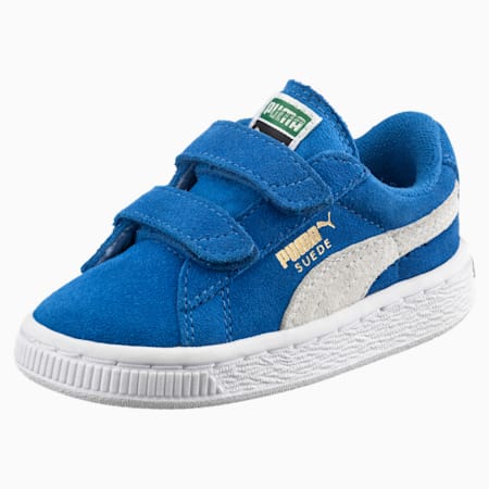 Suede Two-strap Preschool Trainers, Snorkel Blue-Puma White, small