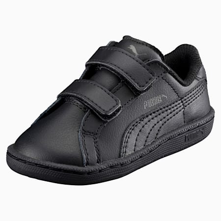 Smash Leather V PS Kids' Trainers, Puma Black-Puma Black, small-SEA