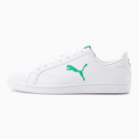 Smash Cat Leather Trainers, Puma White-Verdant Green, small-SEA