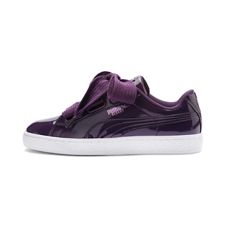 basket heart patent women's trainers