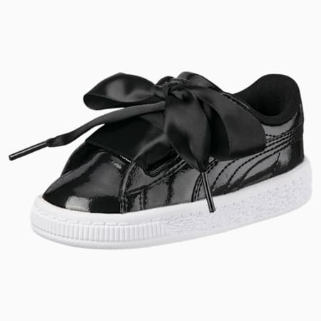 Basket Heart Glam Girls' Trainers, Puma Black-Puma Black, small-SEA