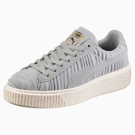 puma basket platform grey