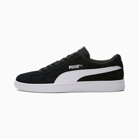 black and silver puma shoes