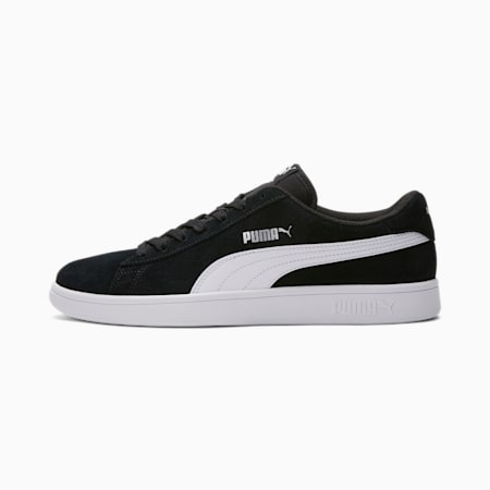 puma black and white tennis shoes