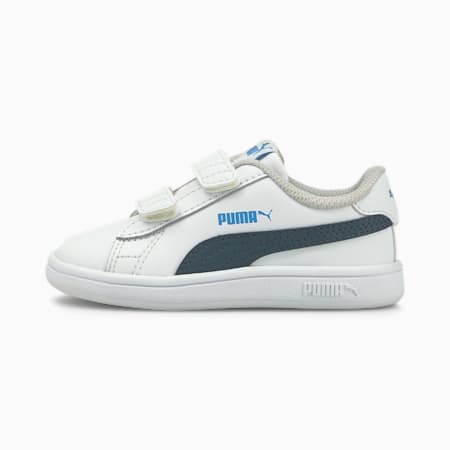 Zapatillas para niños Smash v2, Puma White-Intense Blue, small