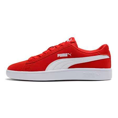 Smash v2 Suede Jr Sneakers - Youth 8-16 years, High Risk Red-Puma White, small-AUS