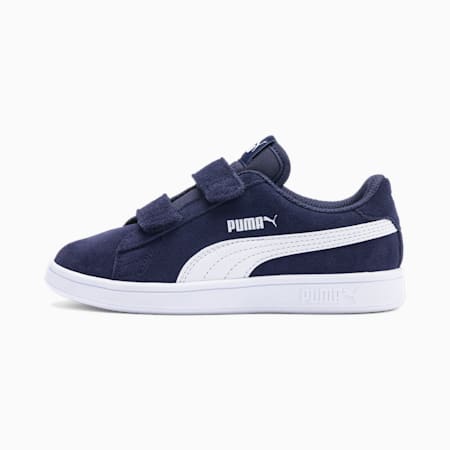 Smash v2 Suede Kids' Trainers, Peacoat-Puma White, small-GBR