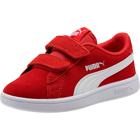 Smash v2 Suede Kids' Sneakers, High Risk Red-Puma White, small-AUS