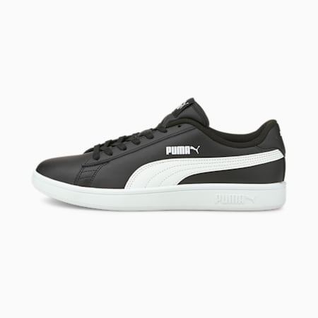 נעלי ספורט מעור Smash v2 Leather, Puma Black-Puma White, small-DFA