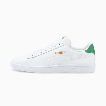 Chaussures PUMA Smash v2 L, Puma White-Puma White-Amazon Green-Puma Team Gold, small-DFA