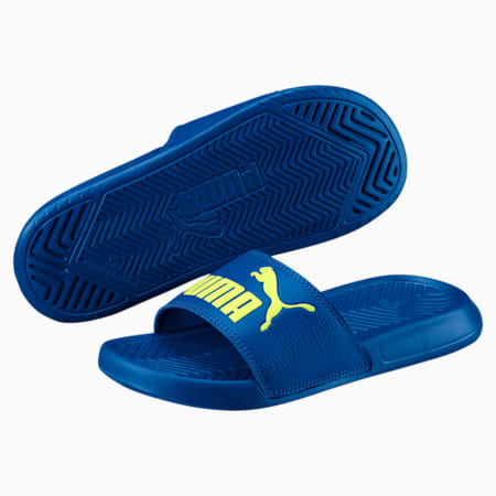 Popcat Youth Slides, Turkish Sea-Fizzy Yellow, small-AUS