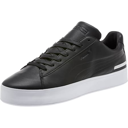 puma platform black and white
