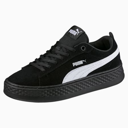 Smash Platform Suede Women's Trainers, Puma Black-Puma White, small-THA