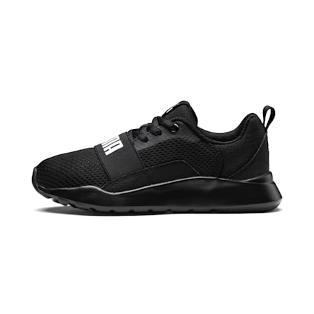 PUMA Wired PreSchool Running Shoes, Puma Black-Puma Black-Puma Black, small-AUS