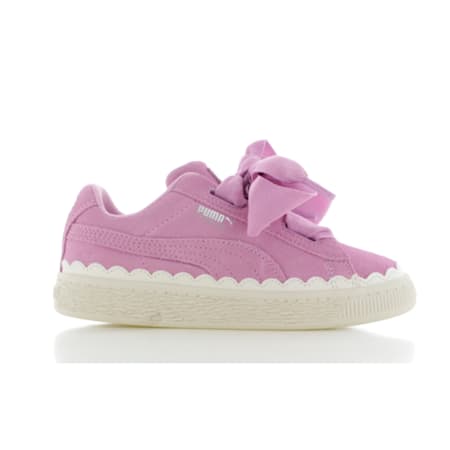 Girls Suede Heart Rubberized Sneakers, Orchid-Whisper White, small-SEA