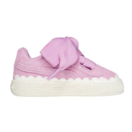 Suede Heart Rubberized Baby's Sneakers, Orchid-Whisper White, small-SEA