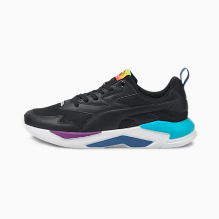 X-Ray Lite Rainbow Trainers, Puma Black-Puma Black-Celandine-Scuba Blue, small-SEA