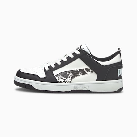 PUMA Rebound Lay Up Lo Camo Sneakers, Puma Black-Puma White, small-SEA