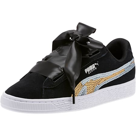 puma suede heart gold