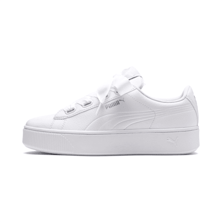 puma white sneakers with ribbon