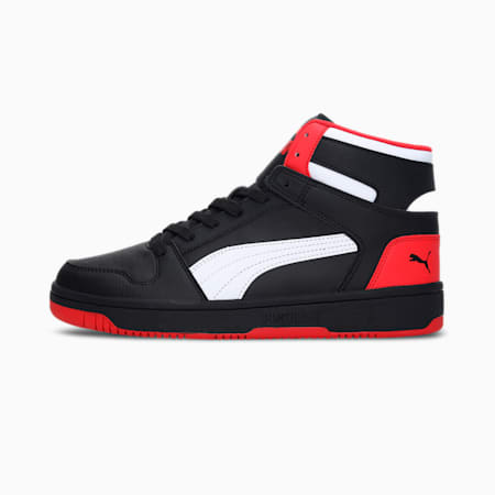 Rebound Lay Up Trainers, Puma Black-Puma White-High Risk Red, small-THA