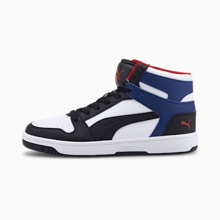 Rebound Lay Up Trainers, Puma White-Puma Black-Limoges-High Risk Red, small-AUS