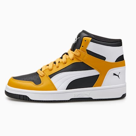 Rebound Lay Up Trainers, Puma Black-Puma White-Mineral Yellow, small-THA