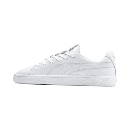 Basket Crush Emboss Women's Sneakers, Puma White-Puma Silver, small