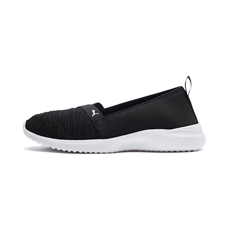 Adelina Slip-On sportschoenen voor dames, Puma Black-Puma Silver, small