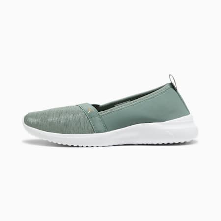 Adelina Slip-On รองเท้าผ้าใบผู้หญิง, Eucalyptus-PUMA Gold-PUMA White, small-THA